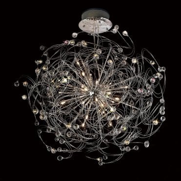 MESSE Extra Large Ceiling Pendant Chrome and Crystal