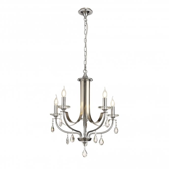 MHYSA Polished Chrome & Satin Nickel/Clear Crystal Ceiling Pendant Light
