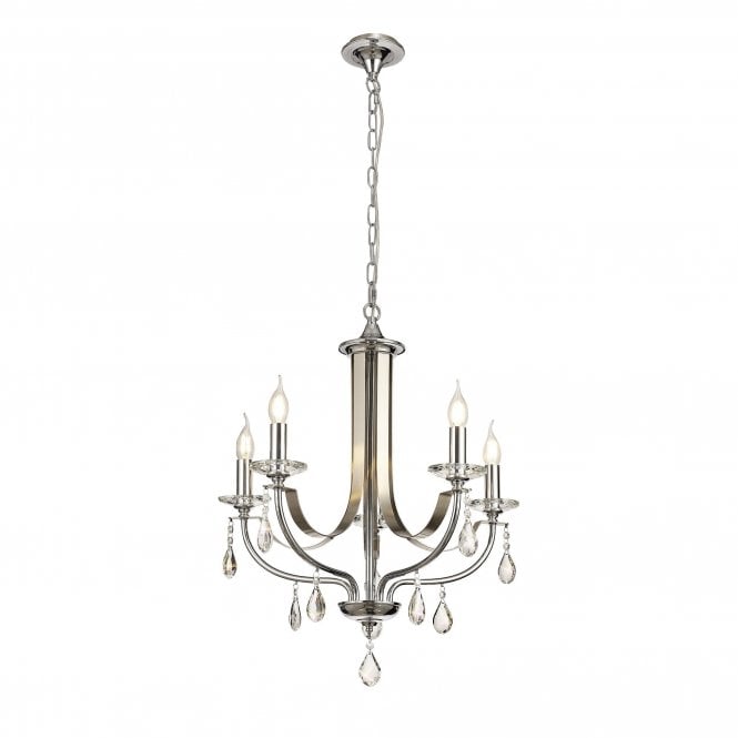MHYSA Polished Chrome & Satin Nickel/Clear Crystal Ceiling Pendant Light