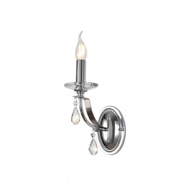 MHYSA Polished Chrome/Satin Nickel/Clear Crystal Wall Light