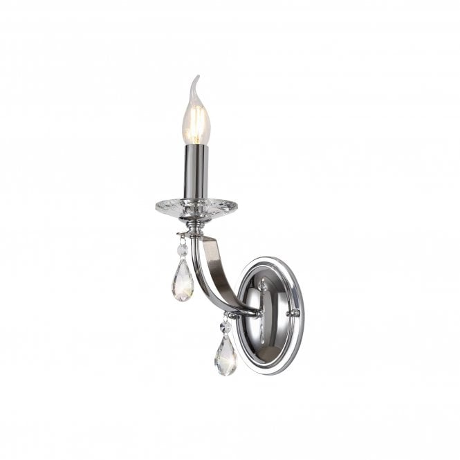 MHYSA Polished Chrome/Satin Nickel/Clear Crystal Wall Light