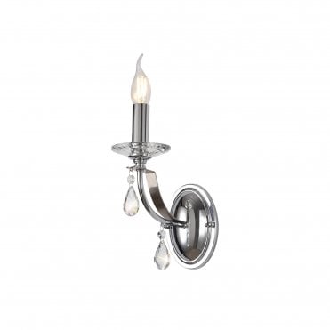 MHYSA Polished Chrome/Satin Nickel/Clear Crystal Wall Light