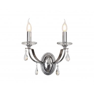 MHYSA Polished Chrome/Satin Nickel/Clear Crystal Wall Light