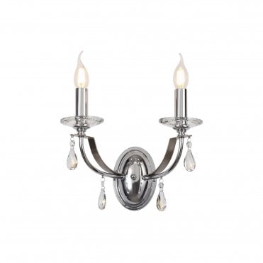 MHYSA Polished Chrome/Satin Nickel/Clear Crystal Wall Light