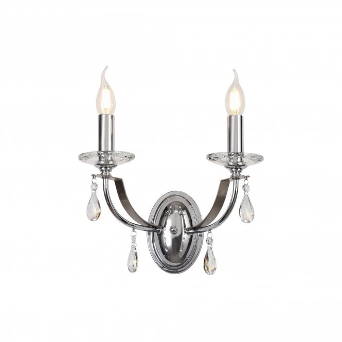 MHYSA Polished Chrome/Satin Nickel/Clear Crystal Wall Light