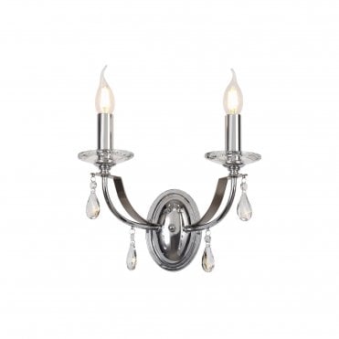 MHYSA Polished Chrome/Satin Nickel/Clear Crystal Wall Light
