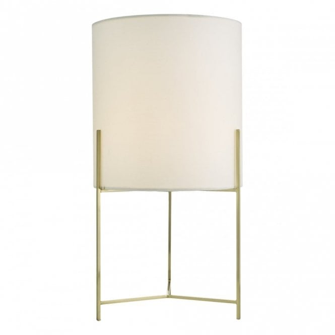 MICHAELA Table Lamp Satin Gold complete with White Shade