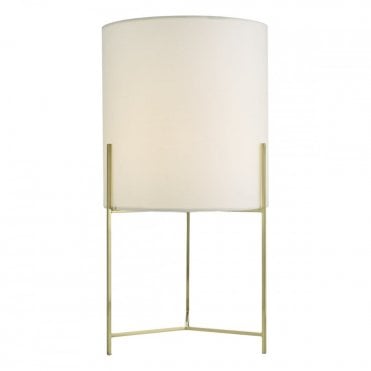 MICHAELA Table Lamp Satin Gold complete with White Shade