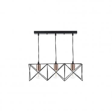 MIDI - 3 Light Bar Ceiling Pendant Black