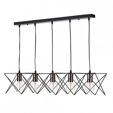 MIDI - 5 Light Bar Ceiling Pendant Black