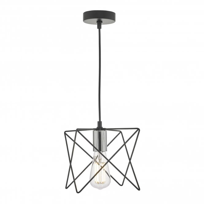 MIDI Ceiling Pendant Black and Polished Chrome