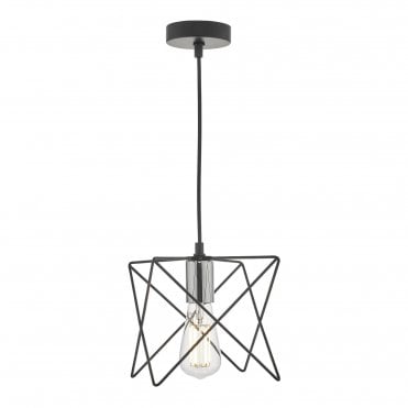 MIDI Ceiling Pendant Black and Polished Chrome