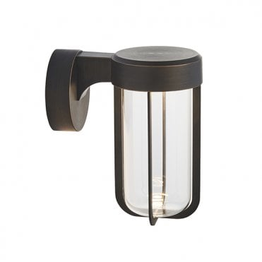 Die-Cast Ip44 Brushed Bronze With Clear Glass Led Wall Light