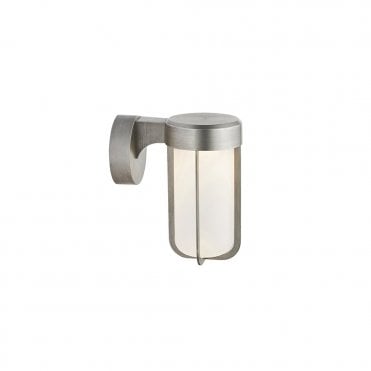 MILTON Die-Cast Ip44 Brushed Silver With Frosted Glass Led Wall Light