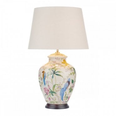 MIMOSA - Table Lamp White/ Floral/ Bird Base Only