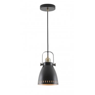 MINSTER Ceiling Pendant Light Matt Black/Antique Brass/Khaki