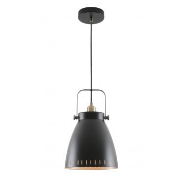 MINSTER Ceiling Pendant Light Matt Black/Antique Brass/Khaki