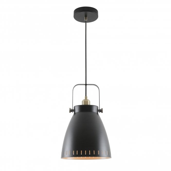 MINSTER Ceiling Pendant Light Matt Black/Antique Brass/Khaki