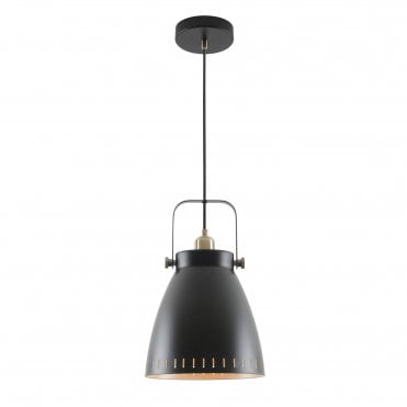 MINSTER Ceiling Pendant Light Matt Black/Antique Brass/Khaki