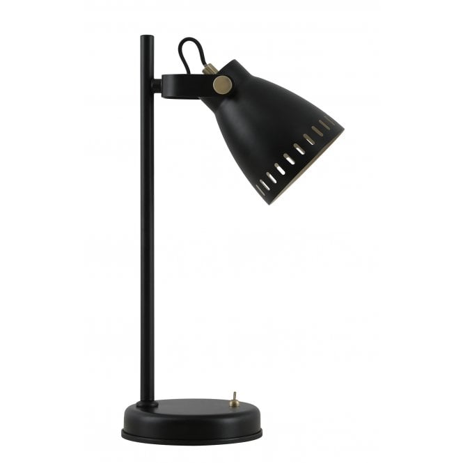 MINSTER Table Lamp Matt Black/Antique Brass/Khaki