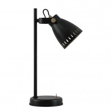MINSTER Table Lamp Matt Black/Antique Brass/Khaki