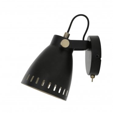 MINSTER Wall Light Matt Black/Antique Brass/Khaki