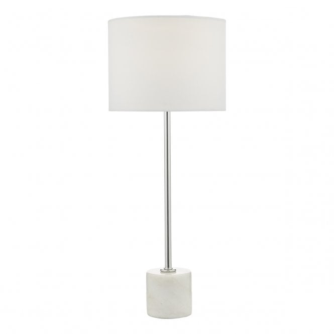 MISU Table Lamp White & Grey Marble With Lamp Shade
