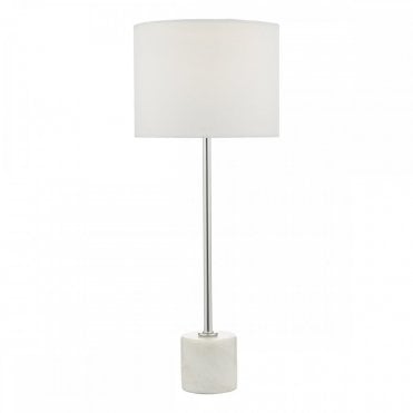 MISU Table Lamp White & Grey Marble With Lamp Shade