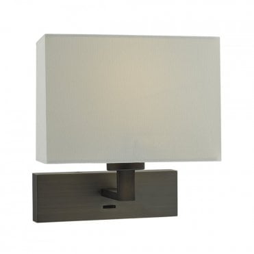 MODENA - 1 Light Rectangle Wall Bracket Dark Bronze Base Only Bronze , Switched