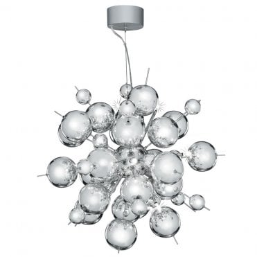12 Light Polished Chrome Statement Ceiling Pendant