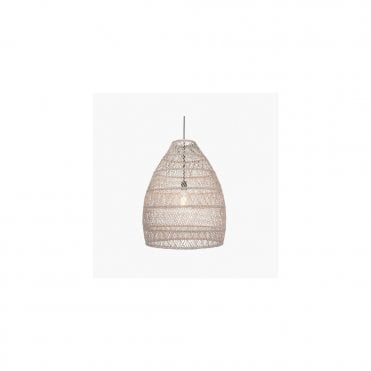 MOLOKAI Grey Wash Woven Basket Pendant