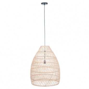 natural woven bell shaped ceiling pendant