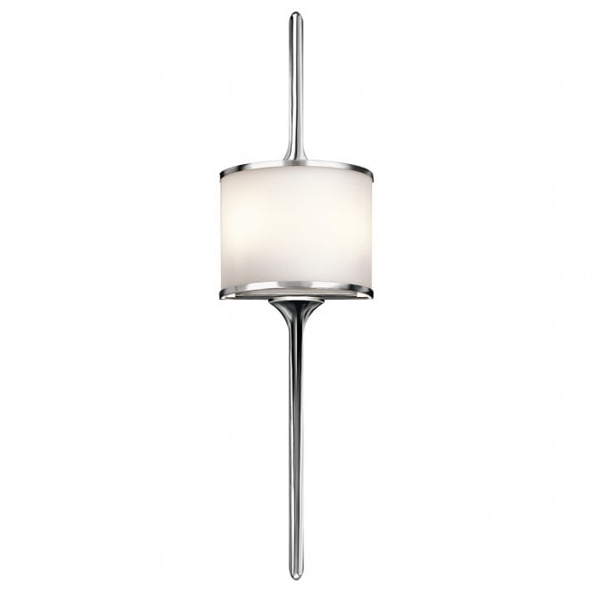 MONA 2 Light Bathroom LED Wall Light Semi-circular Opal Glass Shade Polished Chrome in Chrome IP44