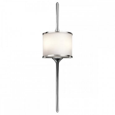 MONA 2 Light Bathroom LED Wall Light Semi-circular Opal Glass Shade Polished Chrome in Chrome IP44
