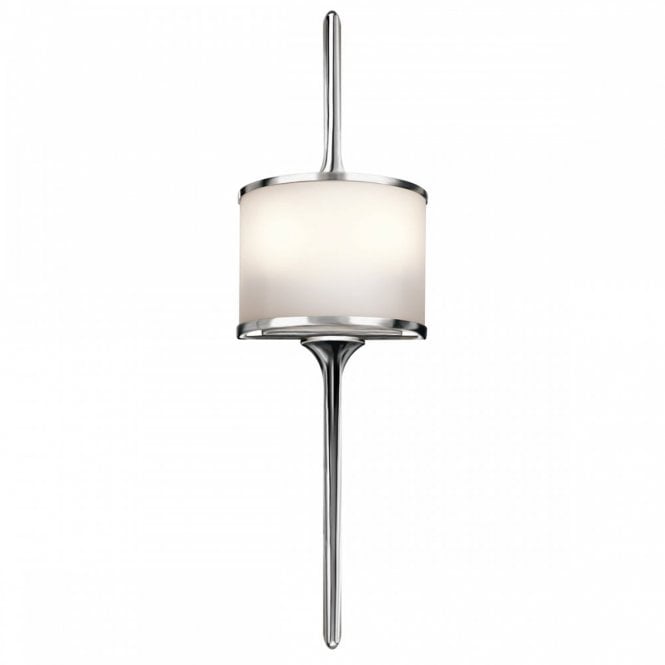 MONA 2 Light Bathroom LED Wall Light Semi-circular Opal Glass Shade Polished Chrome in Chrome