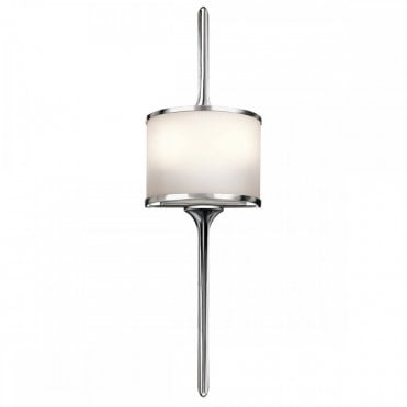 MONA 2 Light Bathroom LED Wall Light Semi-circular Opal Glass Shade Polished Chrome in Chrome