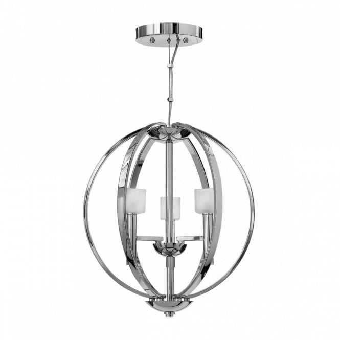 MONDO 3 Light Ceiling Pendant in Polished Chrome