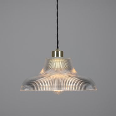 Industrial Railway Ceiling Pendant In Polished Brass