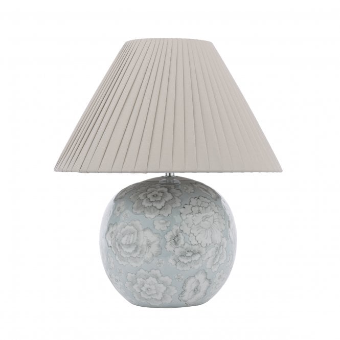 Montford Table Lamp - Blue Ceramic with Taupe Shade