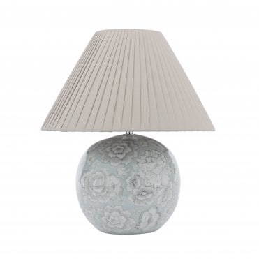 Laura Ashley blue ceramic table lamp with shade