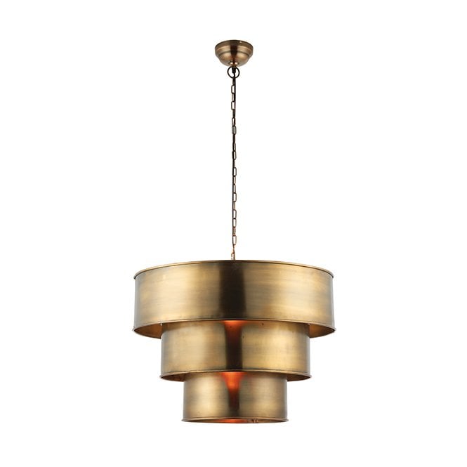 MORAD Tiered Ceiling Pendant Aged Brass