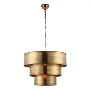 MORAD Tiered Ceiling Pendant Aged Brass