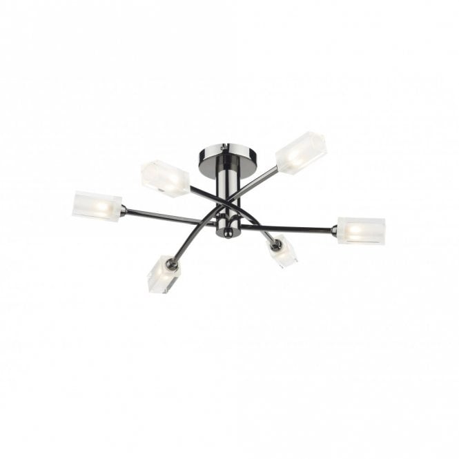 MORGAN - Black Chrome Semi-Flush Light For Low Ceilings