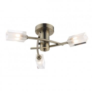 MORGAN - Compact Antique Brass Ceiling Light