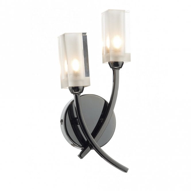 MORGAN - Modern Black Chrome Halogen Wall Light , Switched