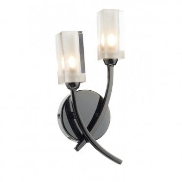 MORGAN - Modern Black Chrome Halogen Wall Light , Switched