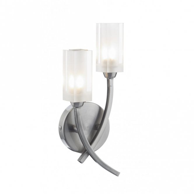 MORGAN - Modern Halogen Satin Chrome Wall Light , Switched