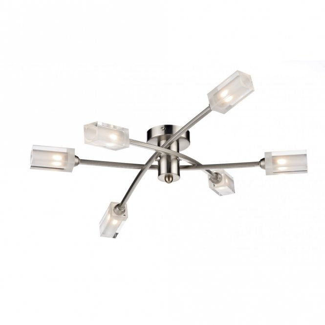 MORGAN - Satin Chrome Semi-Flush Light For Low Ceilings