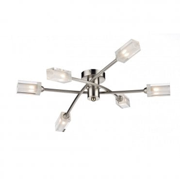 MORGAN - Satin Chrome Semi-Flush Light For Low Ceilings