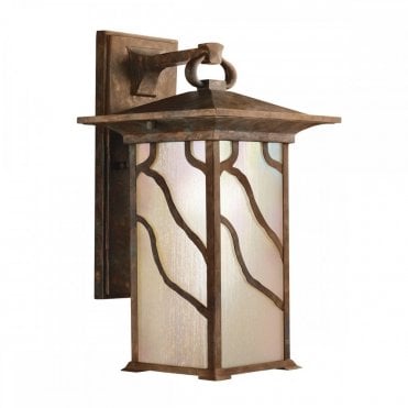 large exterior wall lantern in copper with diffuser